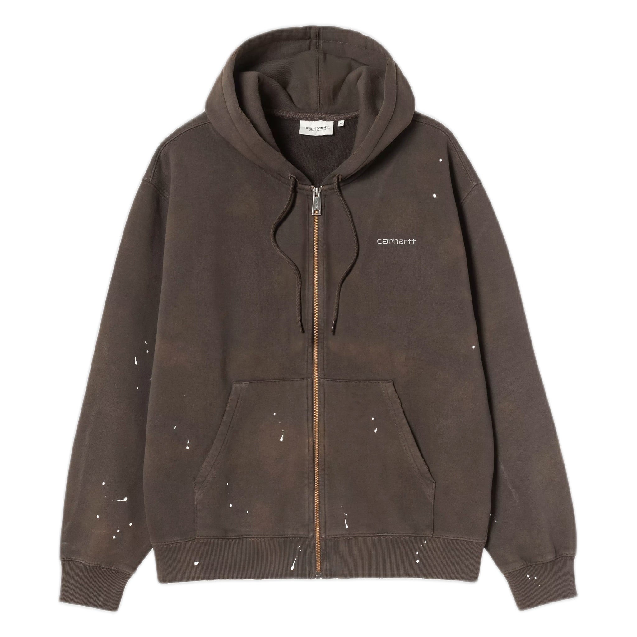 Felpa Carhartt Wip Hooded Painter Jacket  - Tobacco destroy wash, splatter