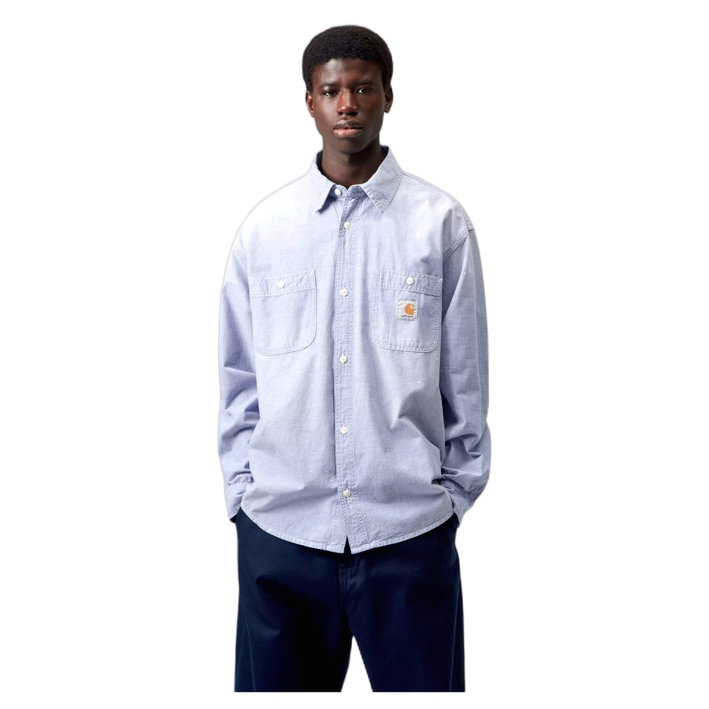 Camicia Carhartt Wip L/S Painter Shirt -Blue worn used, splatter