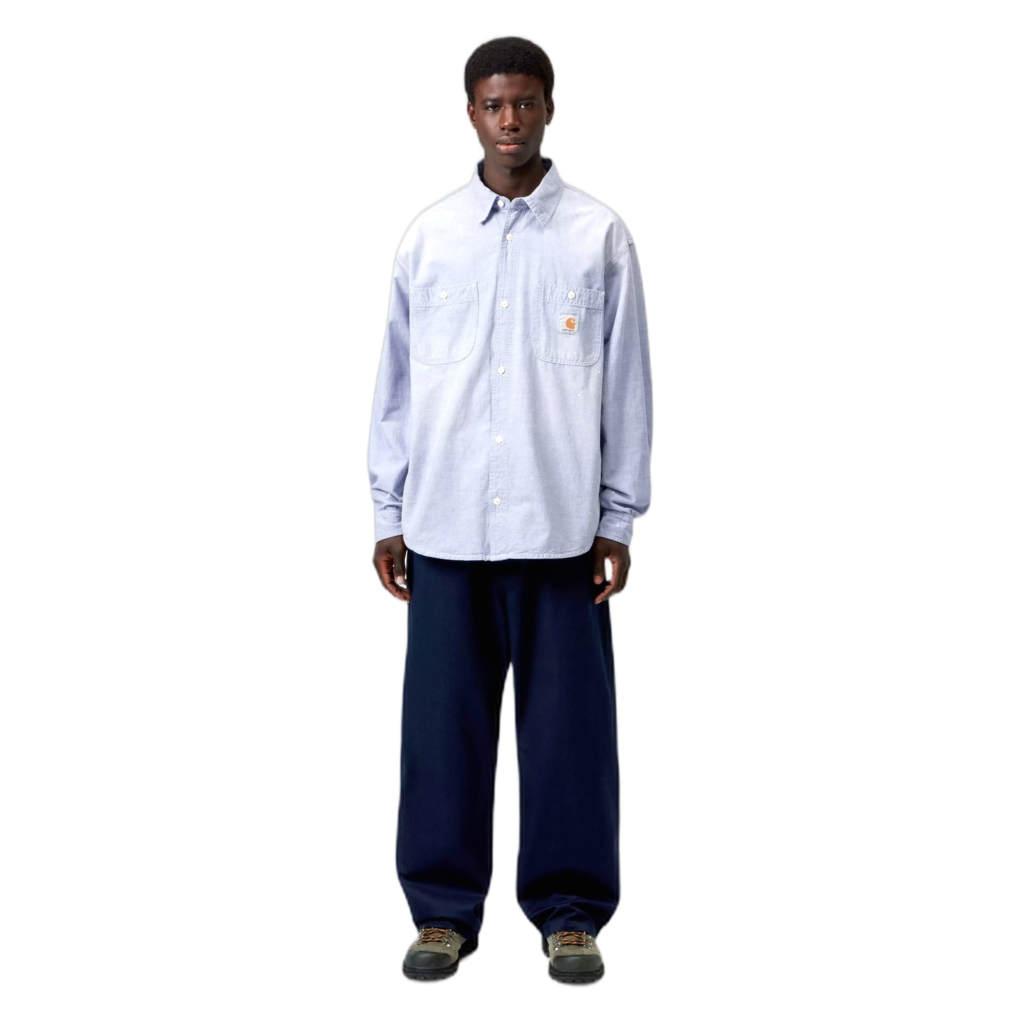 Camicia Carhartt Wip L/S Painter Shirt -Blue worn used, splatter