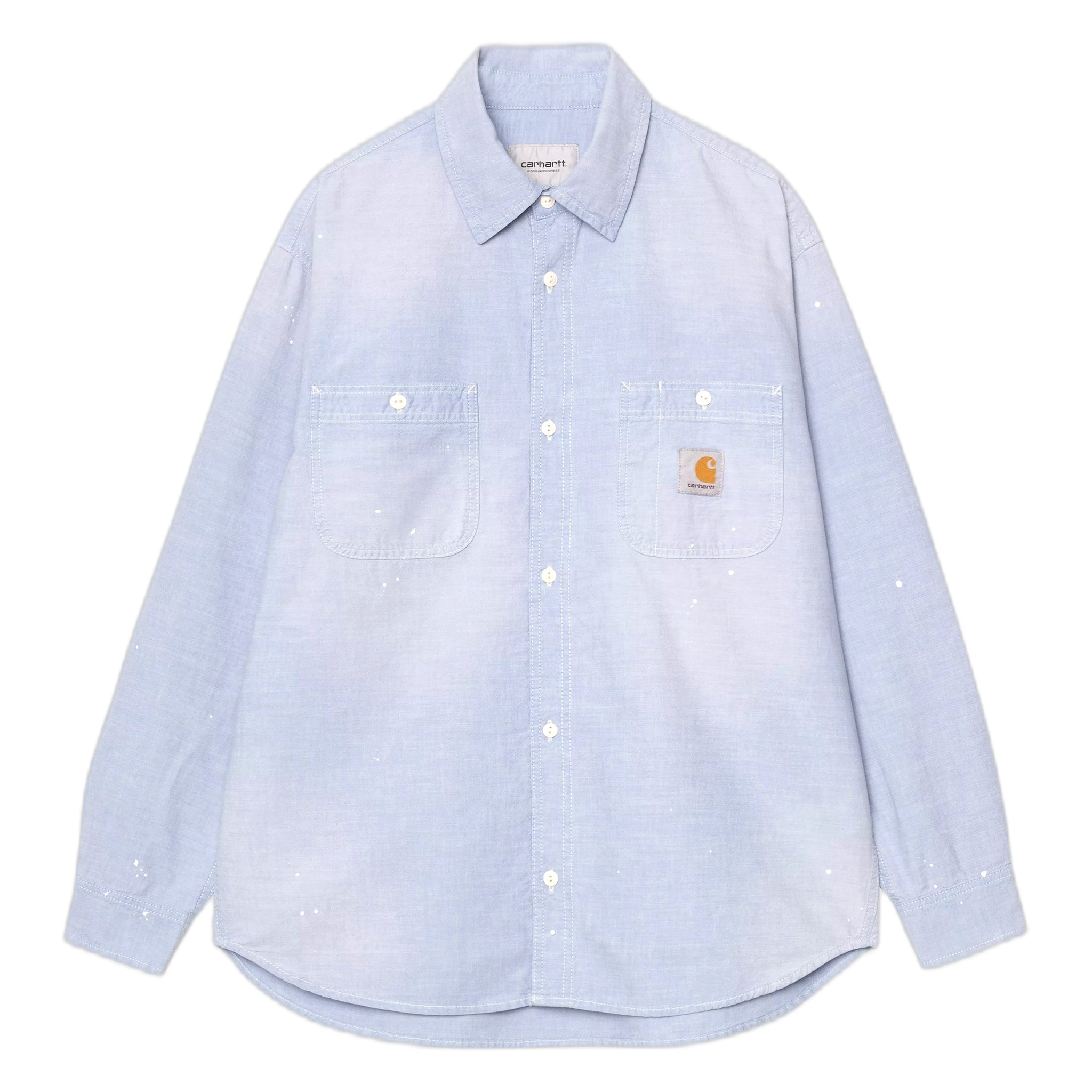 Camicia Carhartt Wip L/S Painter Shirt -Blue worn used, splatter