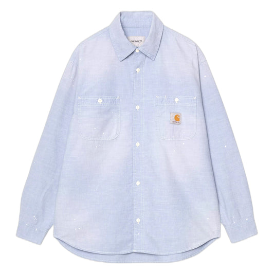Camicia Carhartt Wip L/S Painter Shirt -Blue worn used, splatter