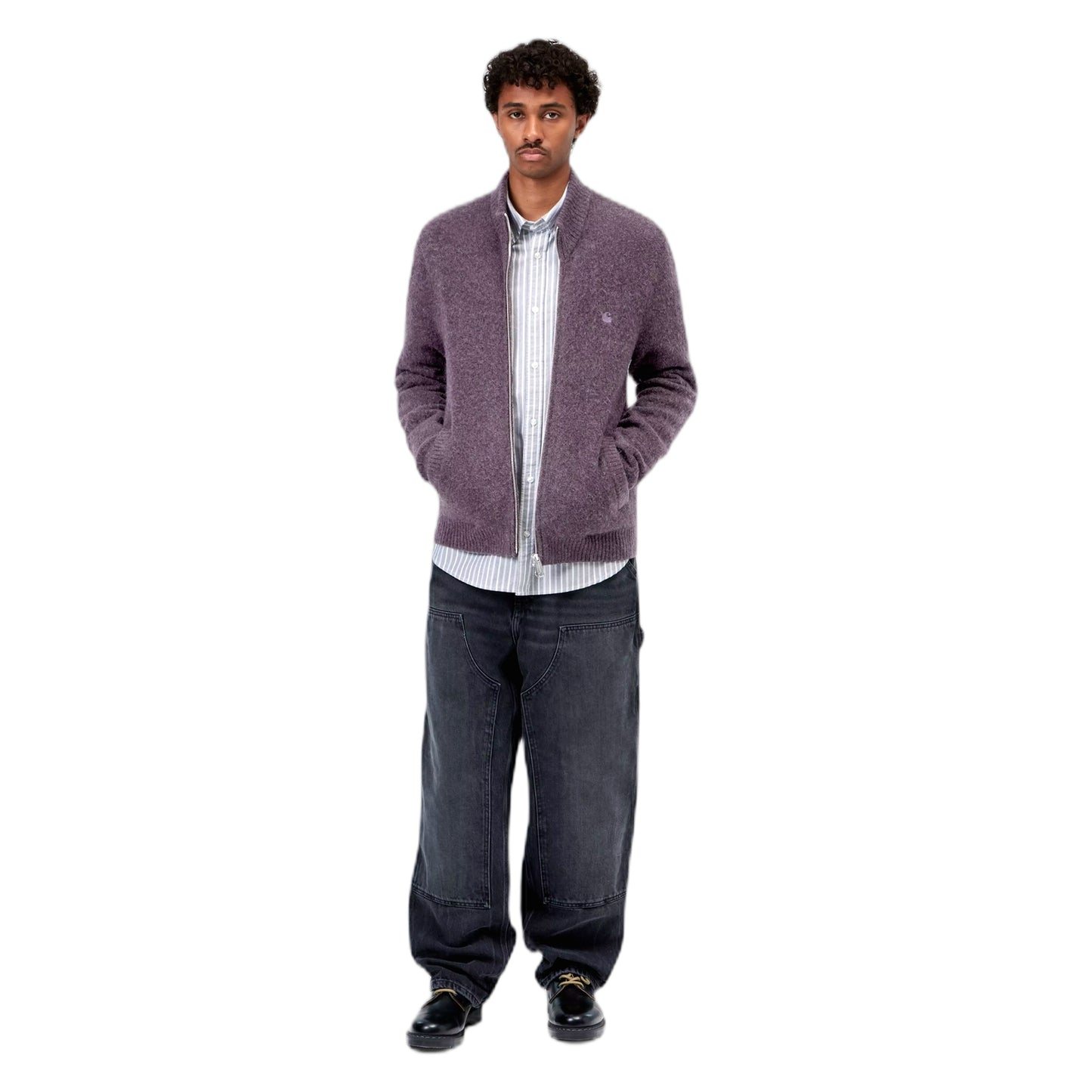Maglione Carhartt Wip Curtis Sweater Jacket - Tangled Shady Purple