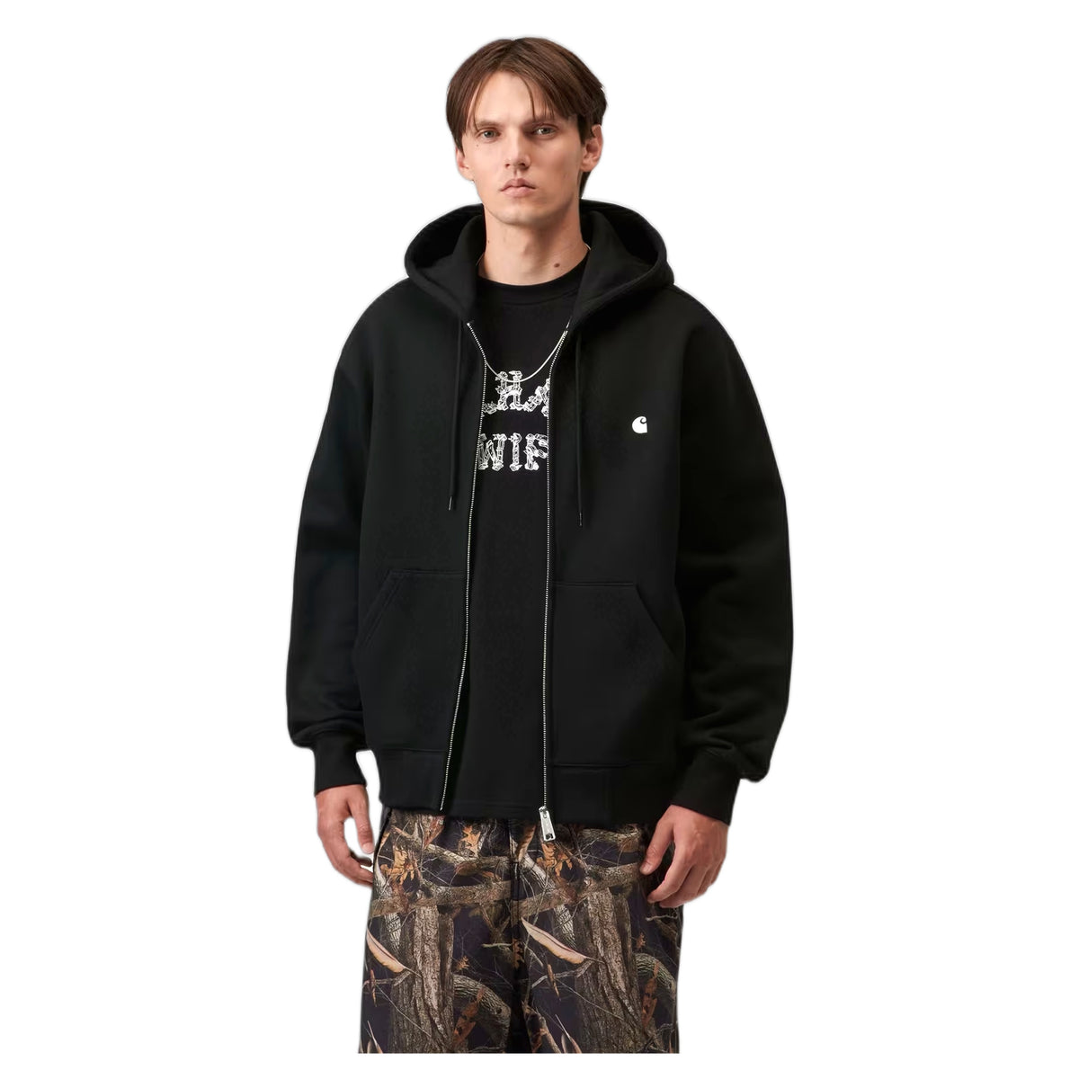 Felpa Carhartt Wip Hooded Mack Jacket - Black / Wax