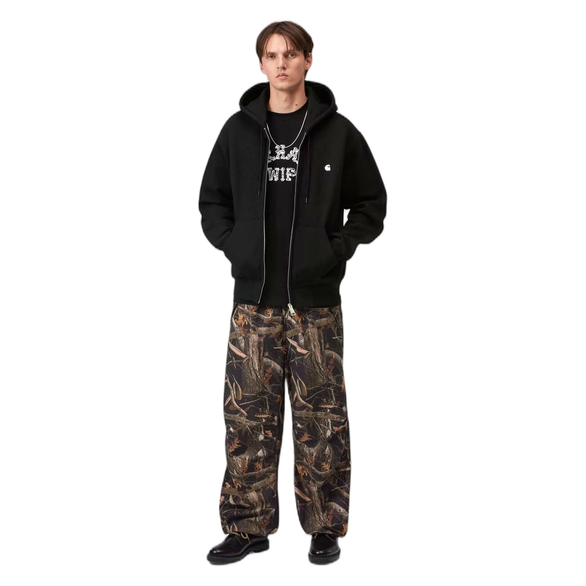 Felpa Carhartt Wip Hooded Mack Jacket - Black / Wax