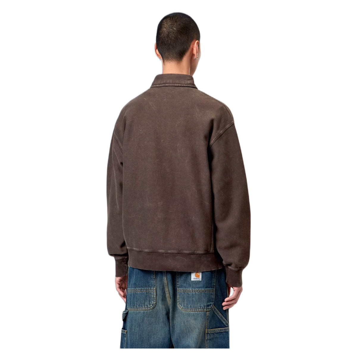 Felpa Carhartt Wip Lambert Polo Sweat - Tobacco Moon Wash