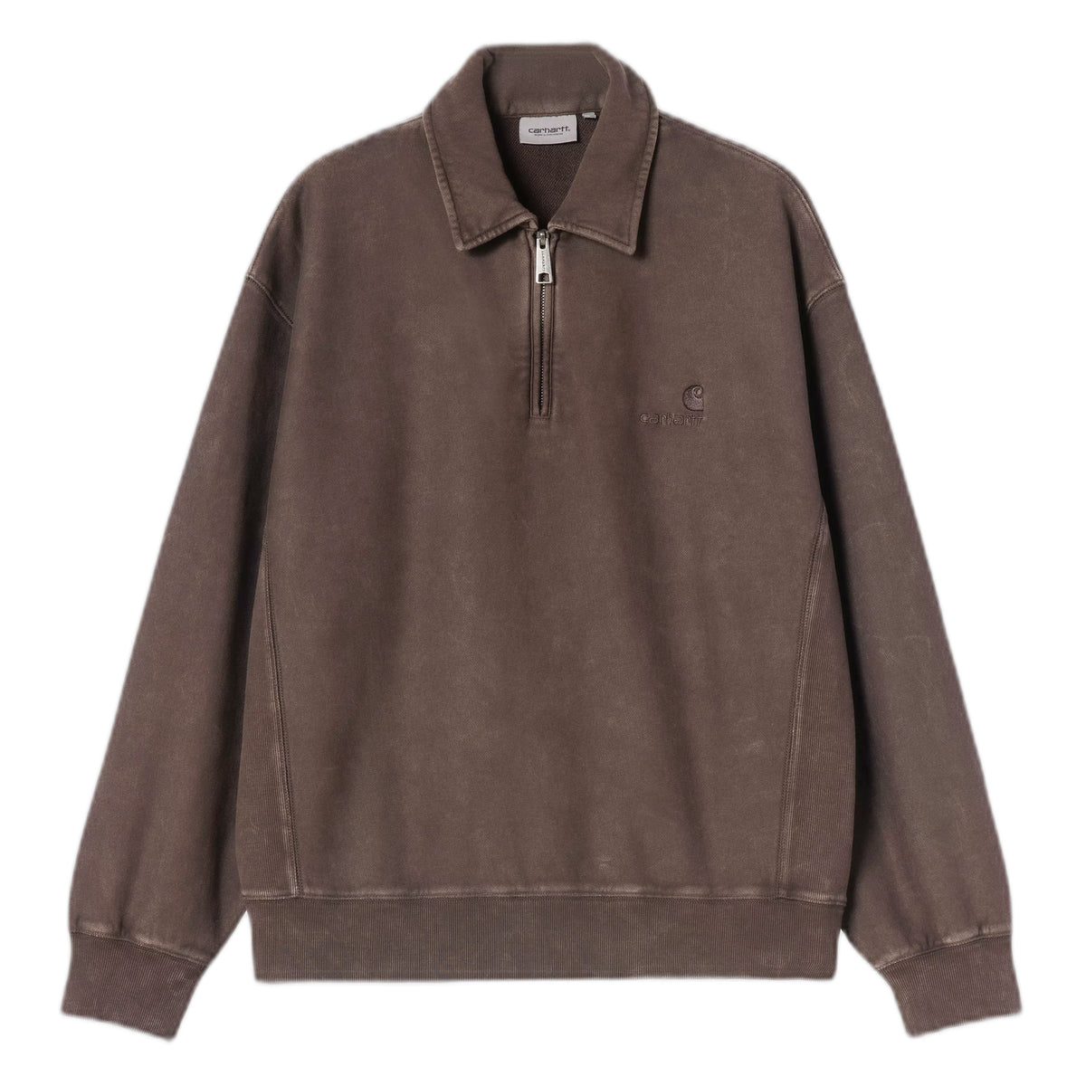 Felpa Carhartt Wip Lambert Polo Sweat - Tobacco Moon Wash
