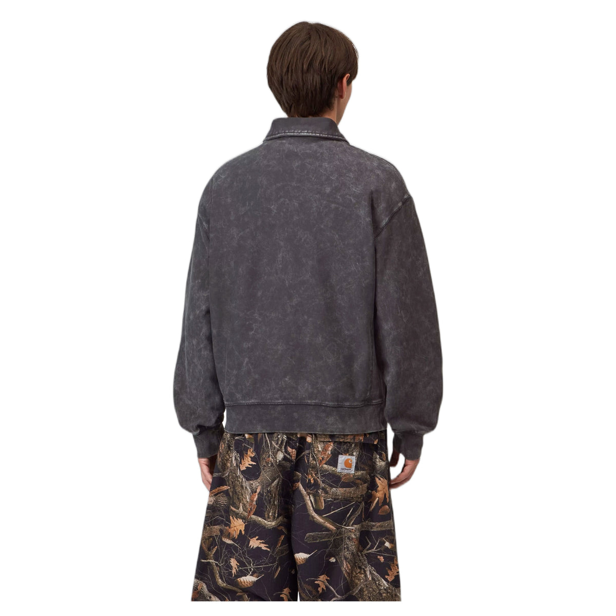 Felpa Carhartt Wip Lambert Polo Sweater - Black Moon Wash