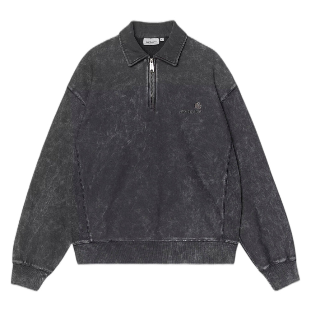 Felpa Carhartt Wip Lambert Polo Sweater - Black Moon Wash