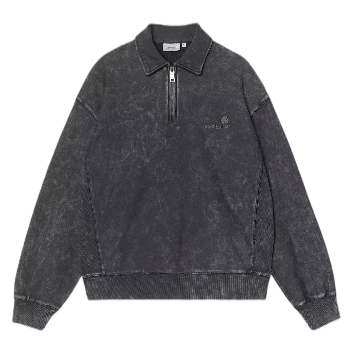 Felpa Carhartt Wip Lambert Polo Sweater - Black Moon Wash