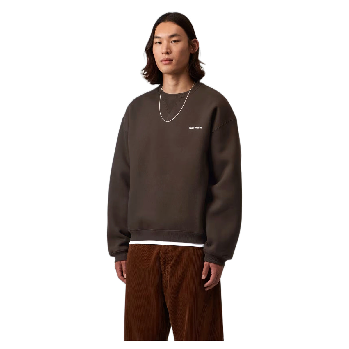 Felpa Carhartt Wip Ebbert Sweat - Tobacco / White