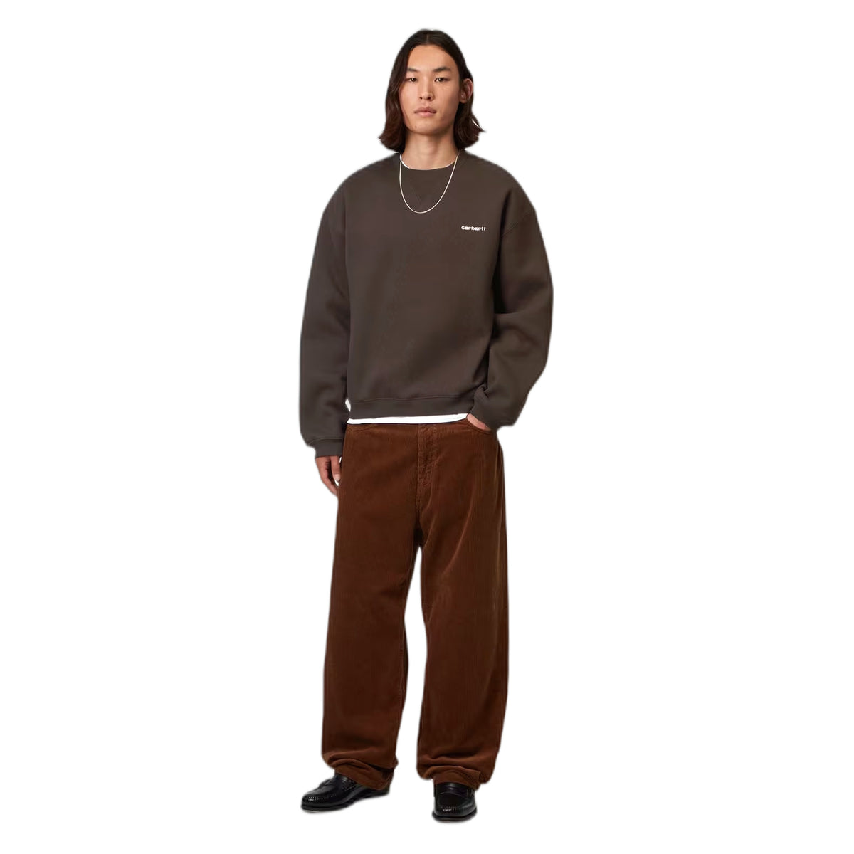 Felpa Carhartt Wip Ebbert Sweat - Tobacco / White