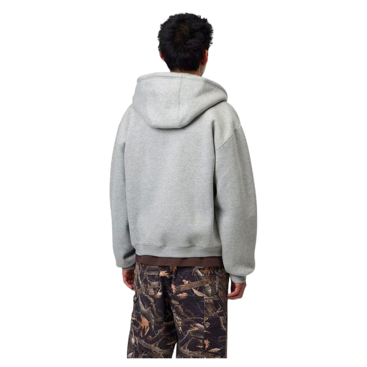 Felpa Carhartt Wip Hooded Ebbert Jacket - Grey Heather / White