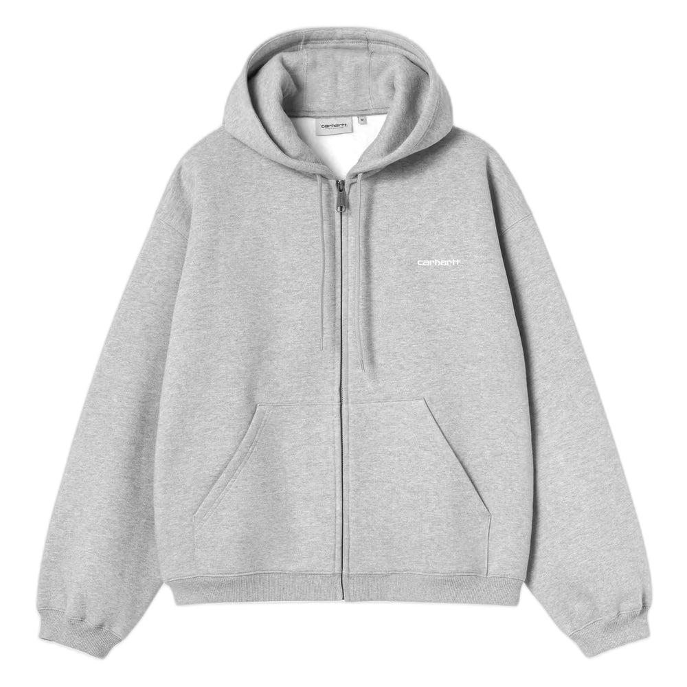 Felpa Carhartt Wip Hooded Ebbert Jacket - Grey Heather / White