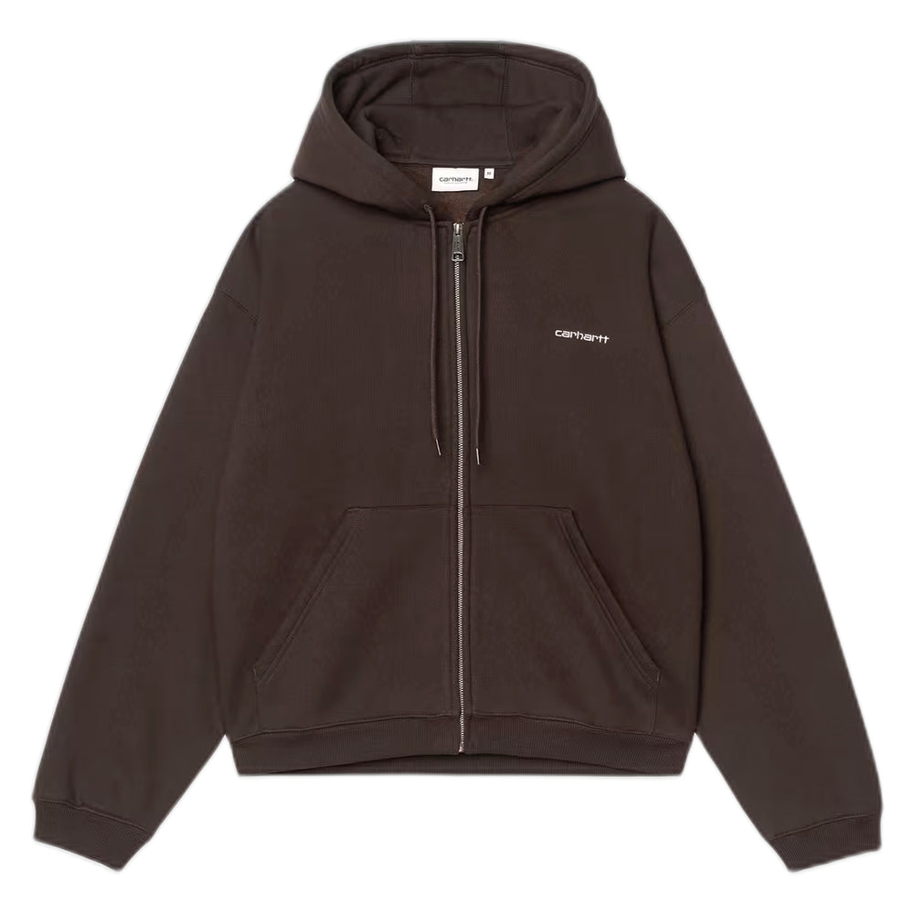 Felpa Carhartt Wip Hooded Ebbert Jacket - Tobacco / White