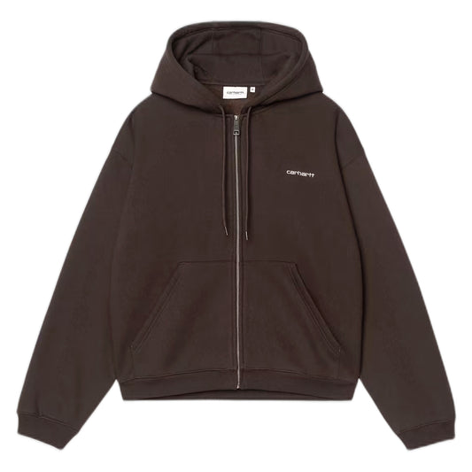 Felpa Carhartt Wip Hooded Ebbert Jacket - Tobacco / White