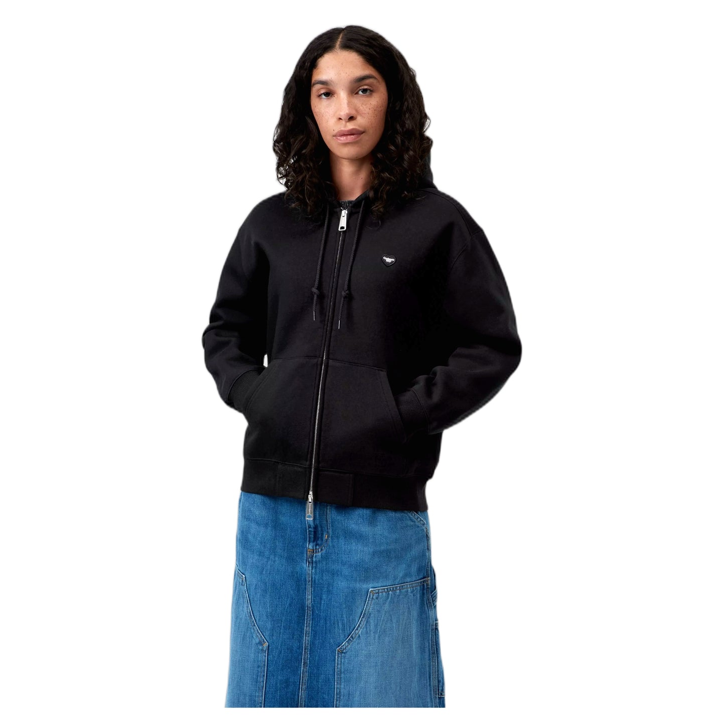 Felpa Carhartt Wip W' HD Small Heart Patch Jkt - Black/Black