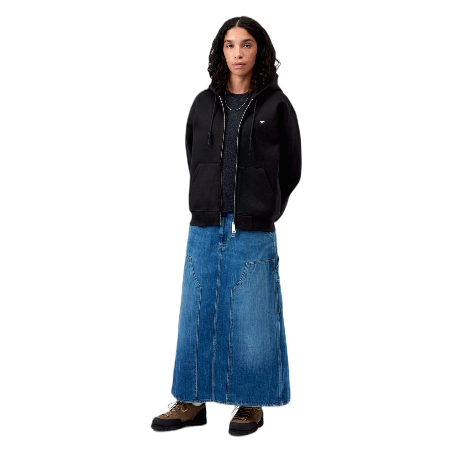 Felpa Carhartt Wip W' HD Small Heart Patch Jkt - Black/Black