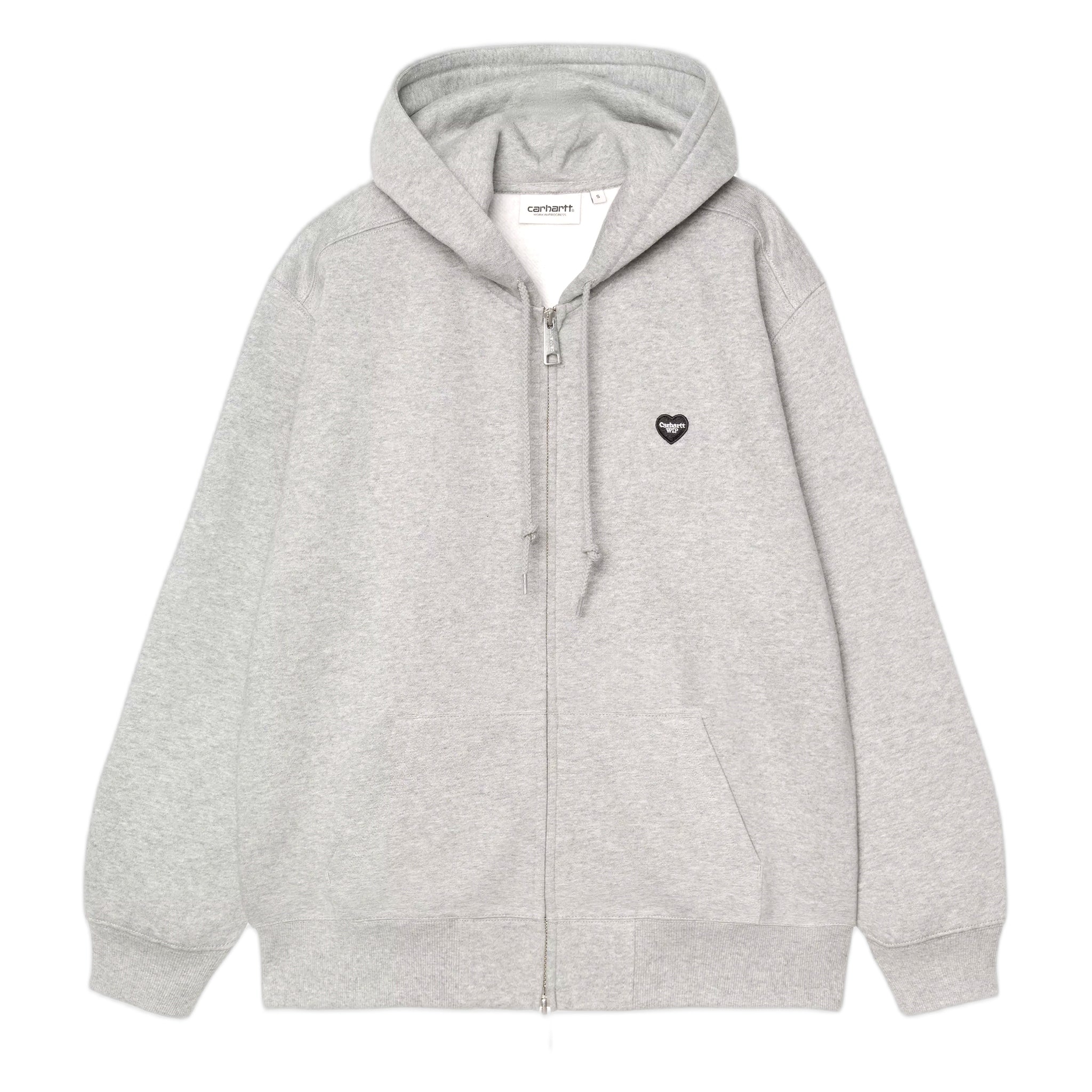 Felpa Carhartt Wip W' HD Small Heart Patch Jacket - Grey Heather/ Black