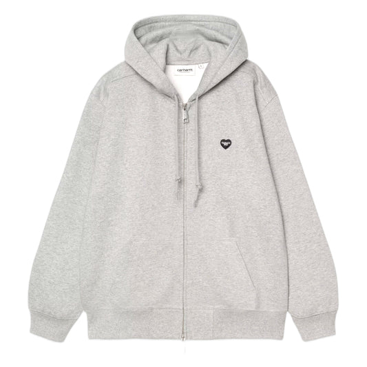Felpa Carhartt Wip W' HD Small Heart Patch Jacket - Grey Heather/ Black