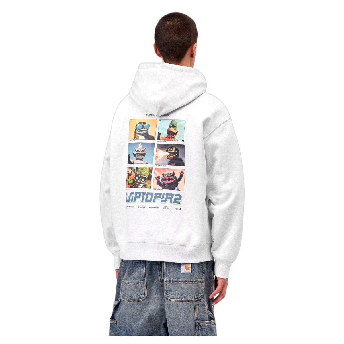 Felpa Carhartt Wip Hooded Wiptopia 2 Sweatshirt - Ash Heather