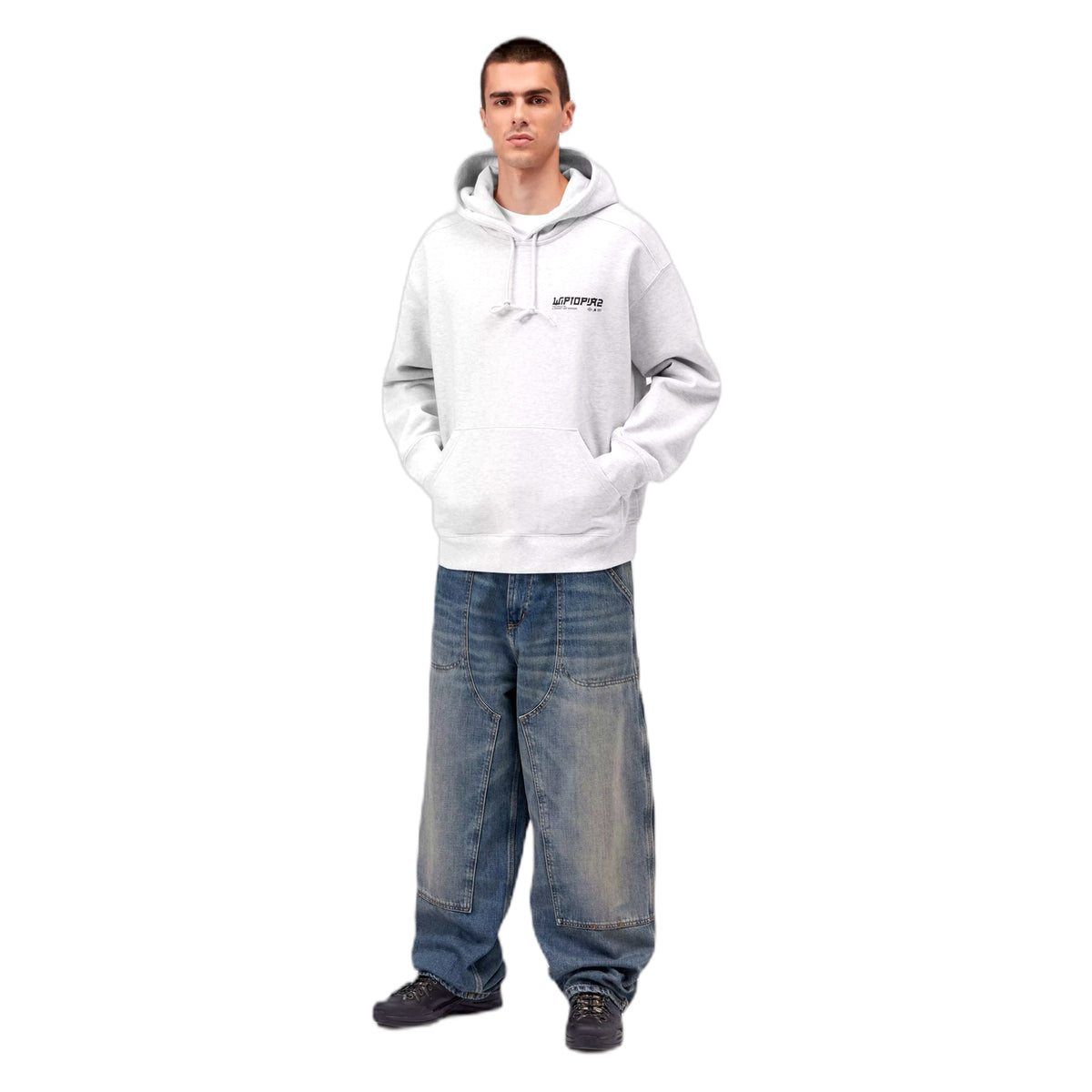 Felpa Carhartt Wip Hooded Wiptopia 2 Sweatshirt - Ash Heather