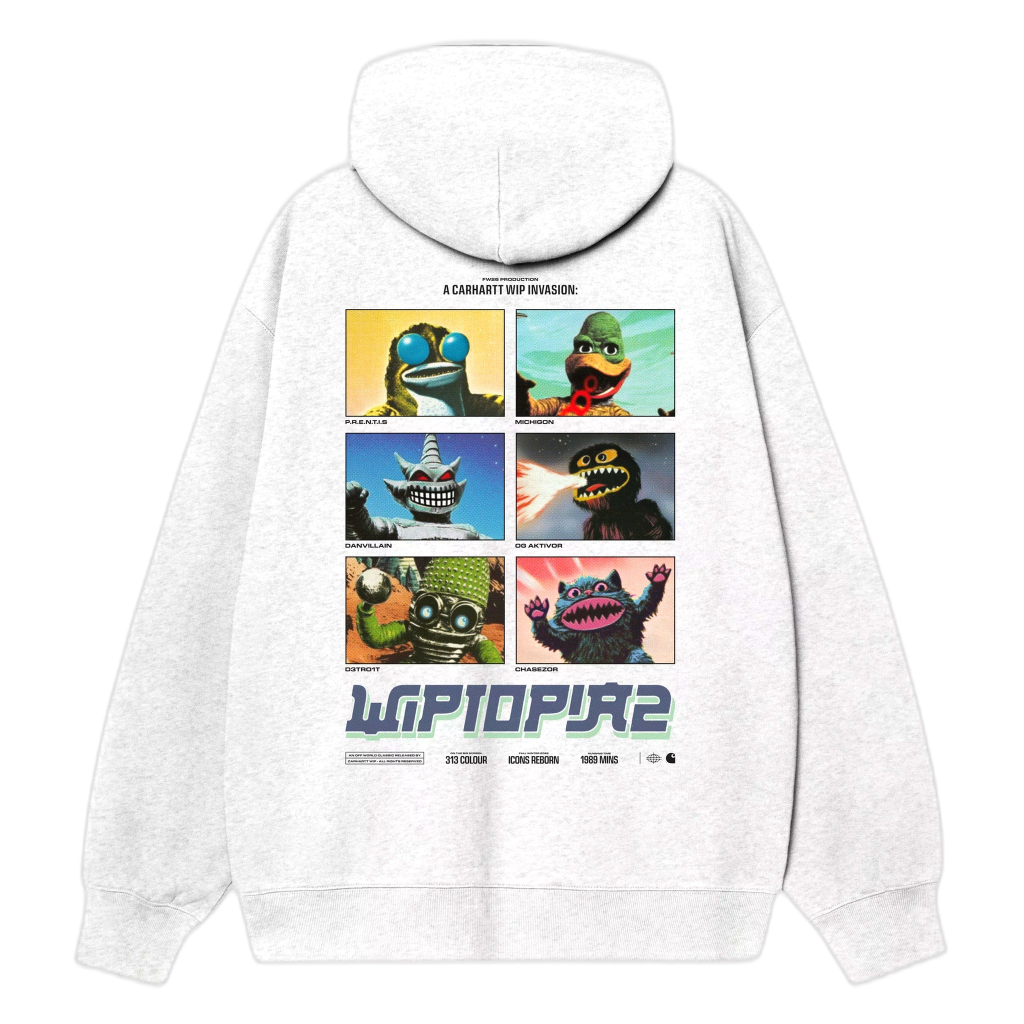 Felpa Carhartt Wip Hooded Wiptopia 2 Sweatshirt - Ash Heather