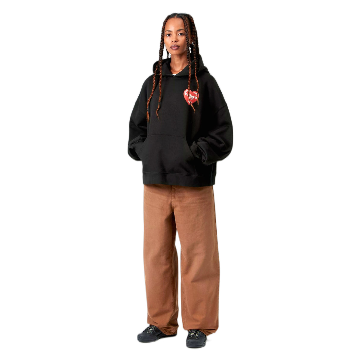 Felpa Carhartt Wip W' Hooded Hartt Case Sweat - Black