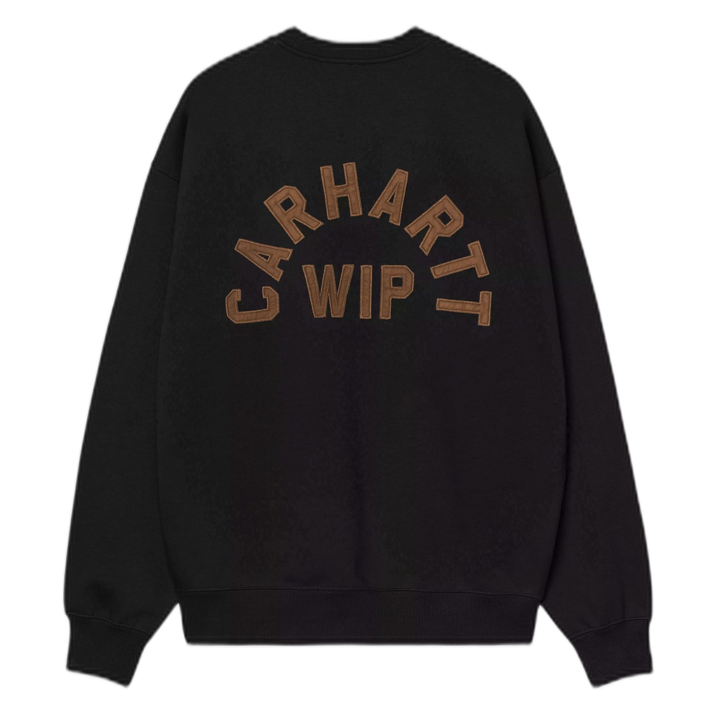 Felpa Carhartt Wip Arch Script Sweat - Black / Hamilton Brown Stone Washed