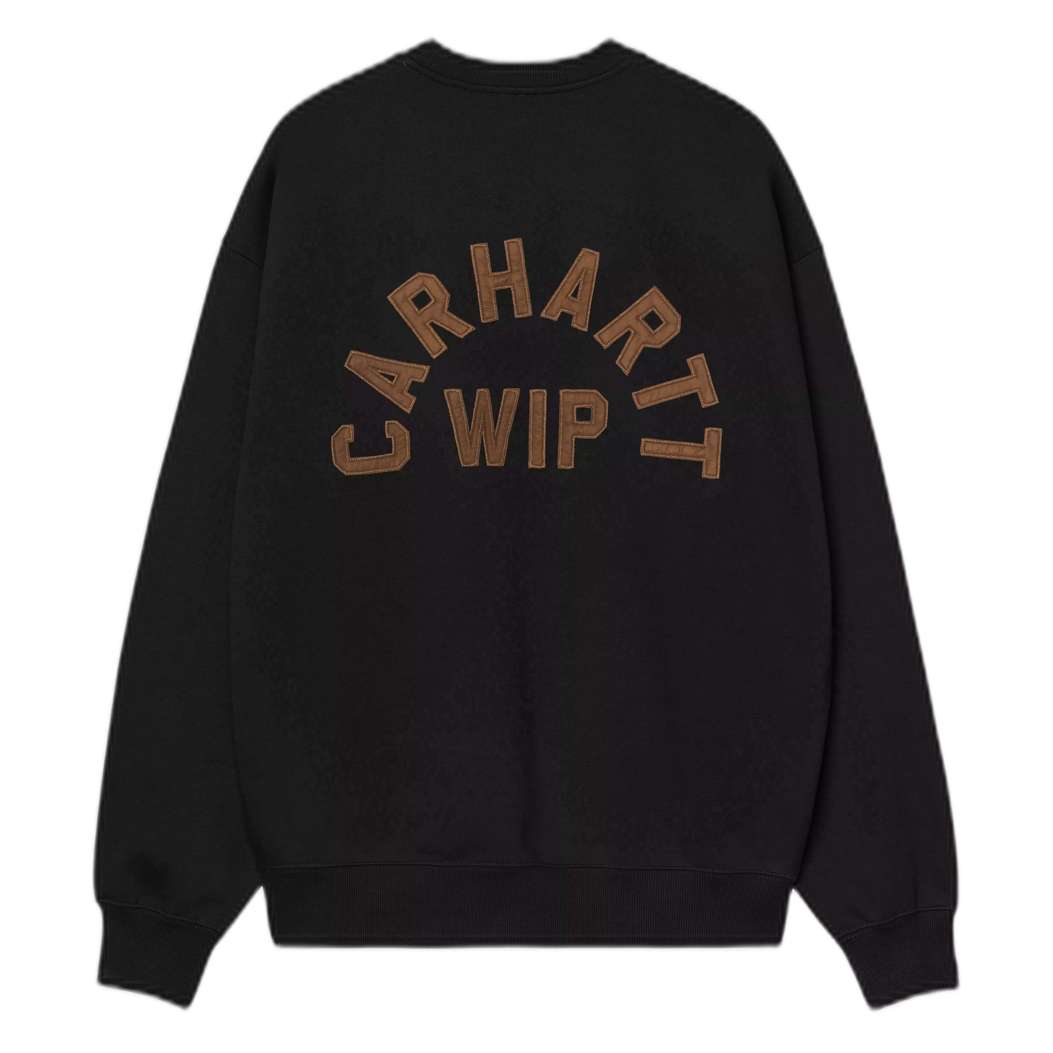 Felpa Carhartt Wip Arch Script Sweat - Black / Hamilton Brown Stone Washed