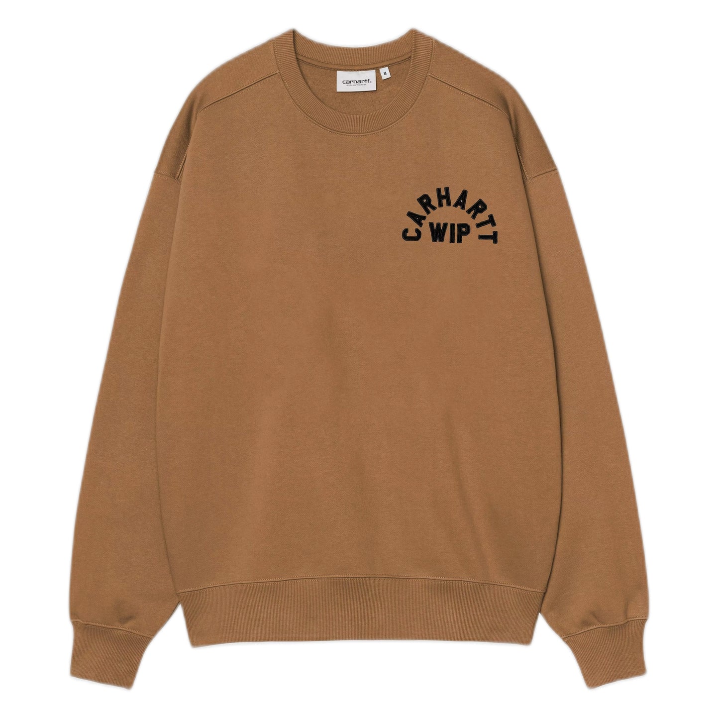 Felpa Carhartt Wip Arch Script Sweat - WIP H Brown / Black Stone Washed