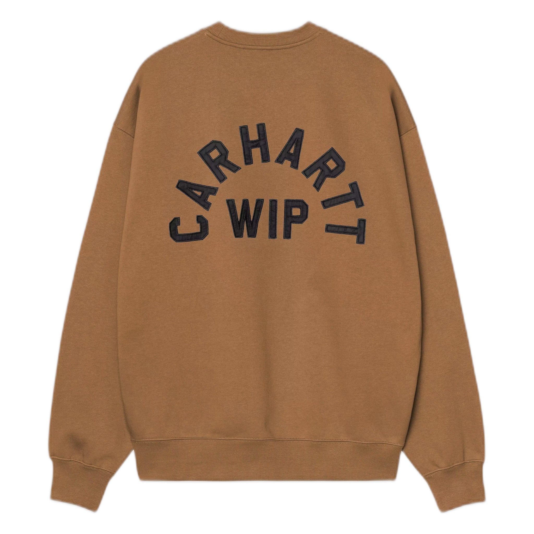 Felpa Carhartt Wip Arch Script Sweat - WIP H Brown / Black Stone Washed