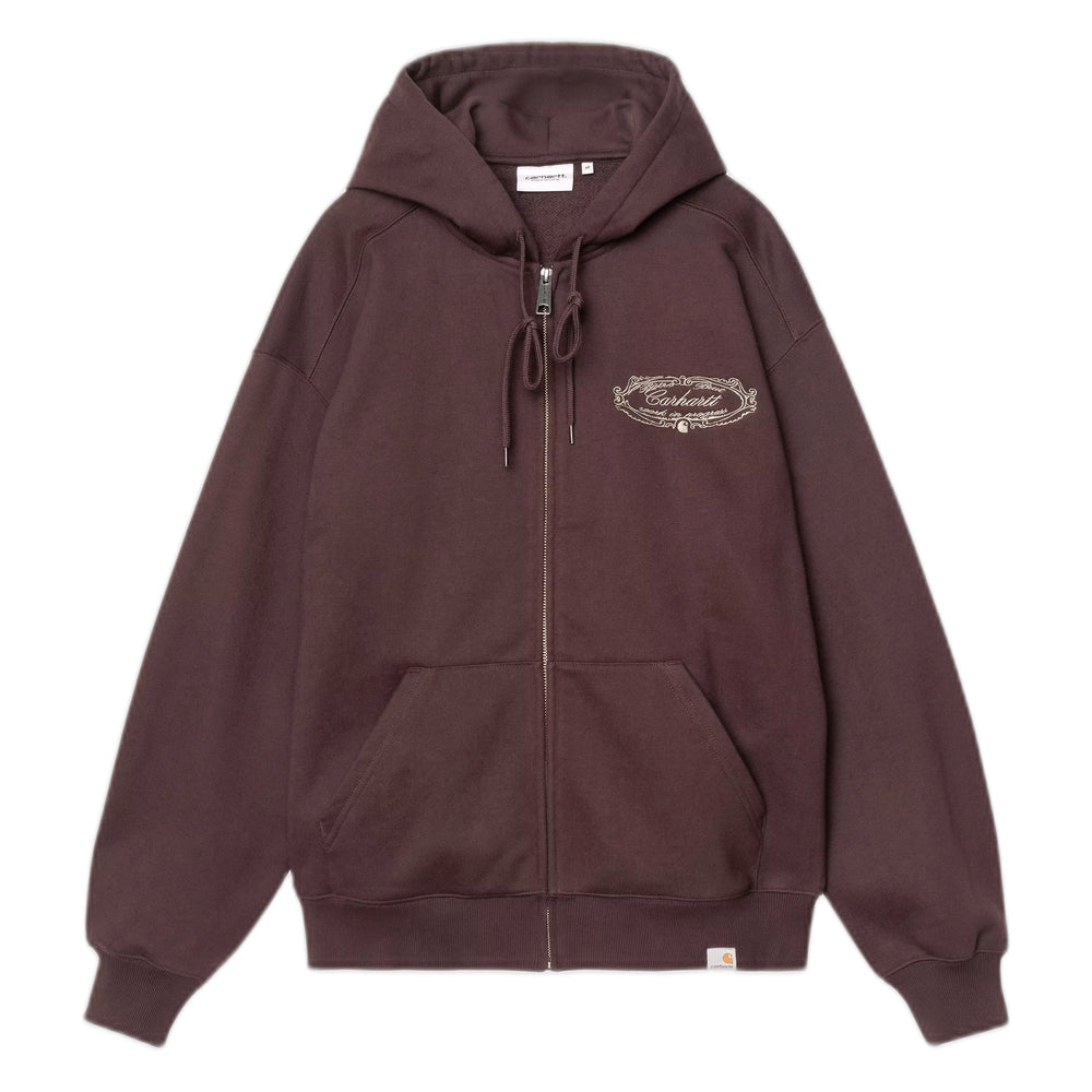 Felpa Carhartt Wip Hooded Chez WIP Jacket - Palisander / Grey