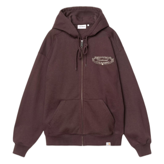 Felpa Carhartt Wip Hooded Chez WIP Jacket - Palisander / Grey