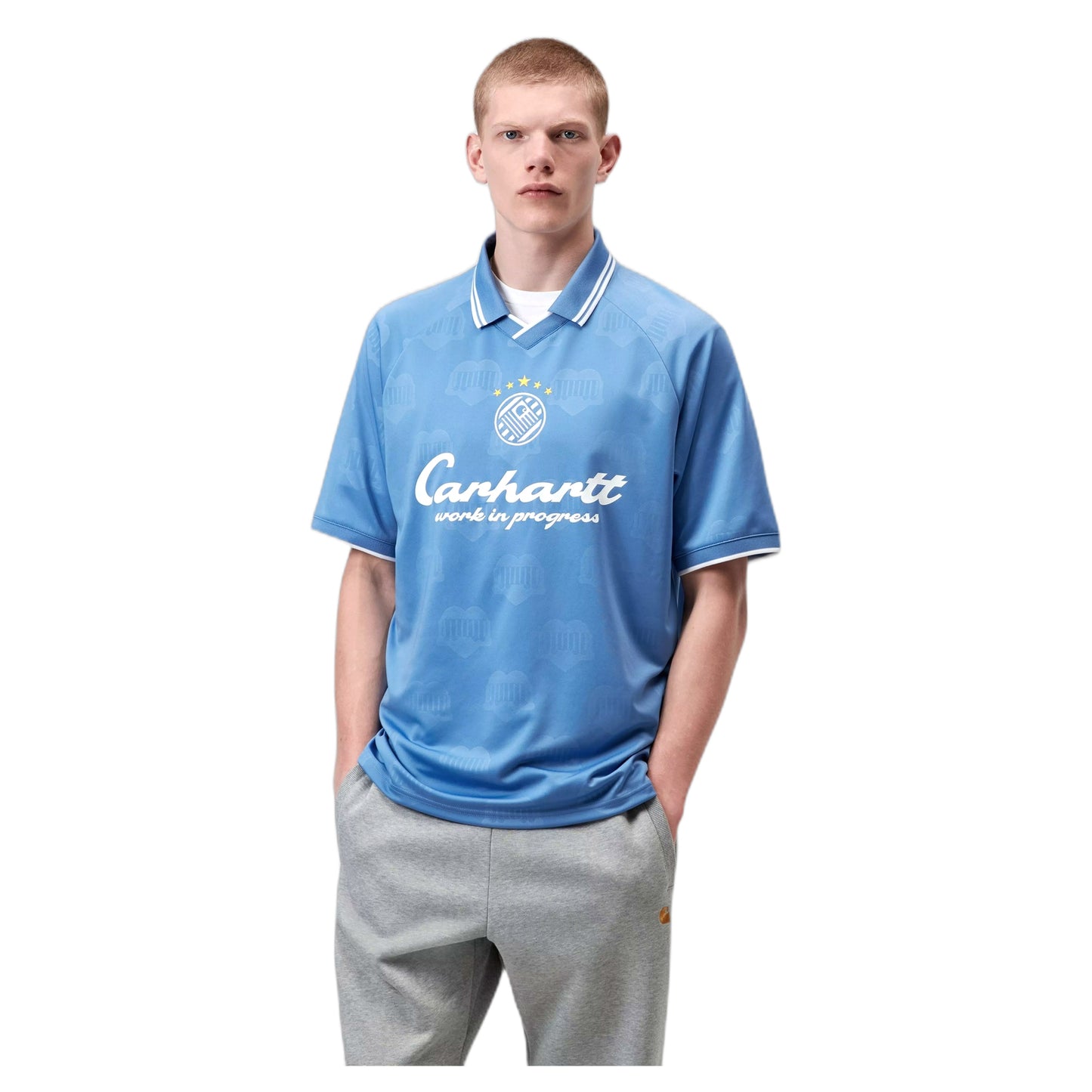 T-Shirt Carhartt Wip S/S Terrace Football T-Shirt Heart Train Jacquard - Curacao