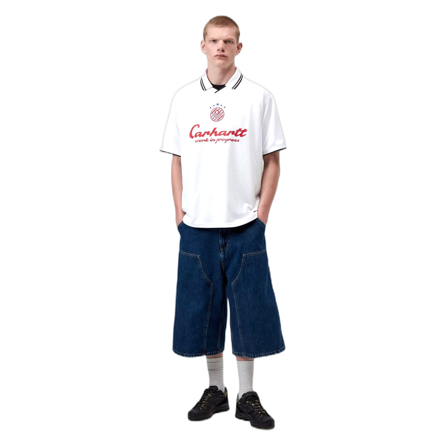 T-Shirt Carhartt Wip S/S Terrace Football T-Shirt Heart Train Jacquard - White