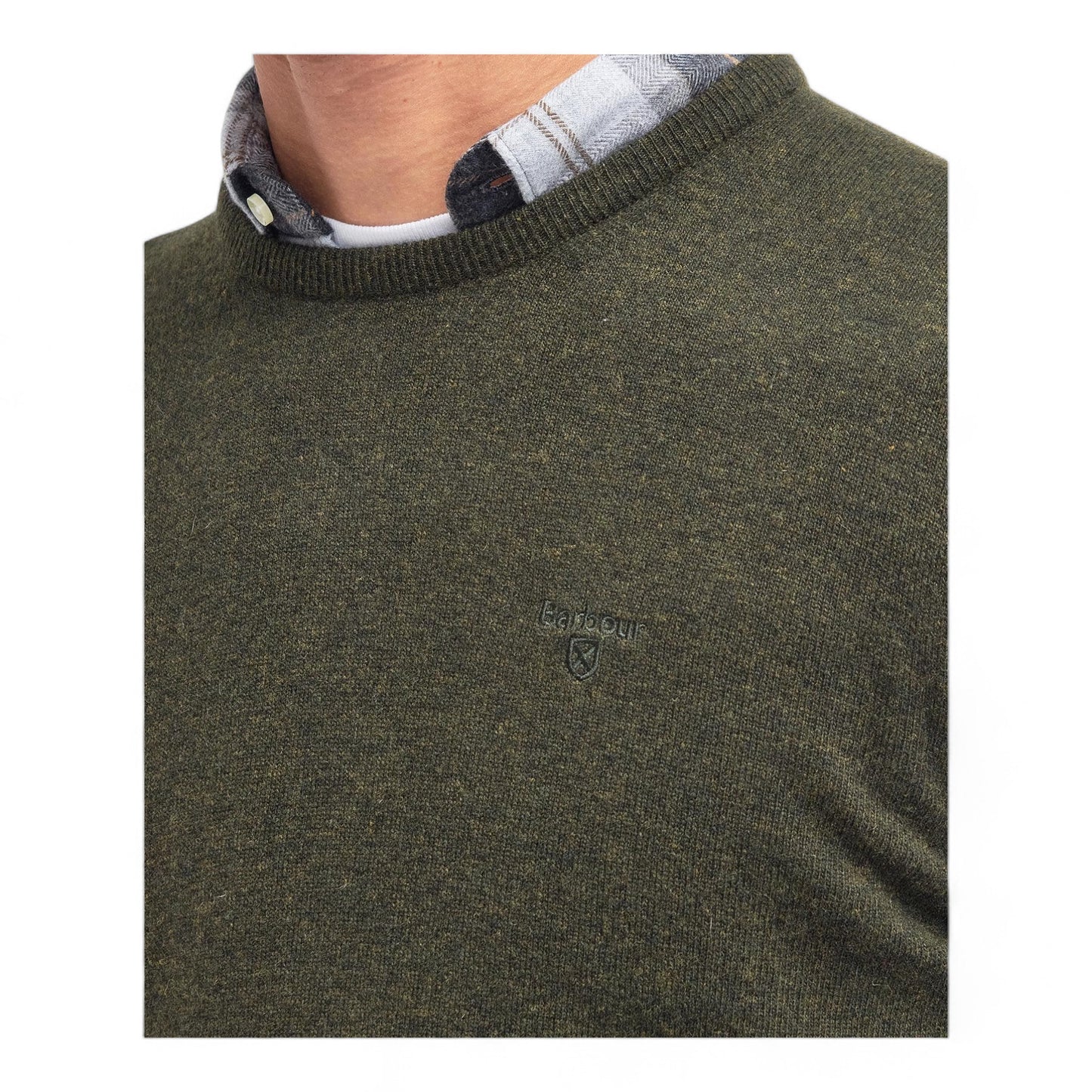 Maglione Barbour Essential Lambswool Crewneck - Seaweed Francis Concept