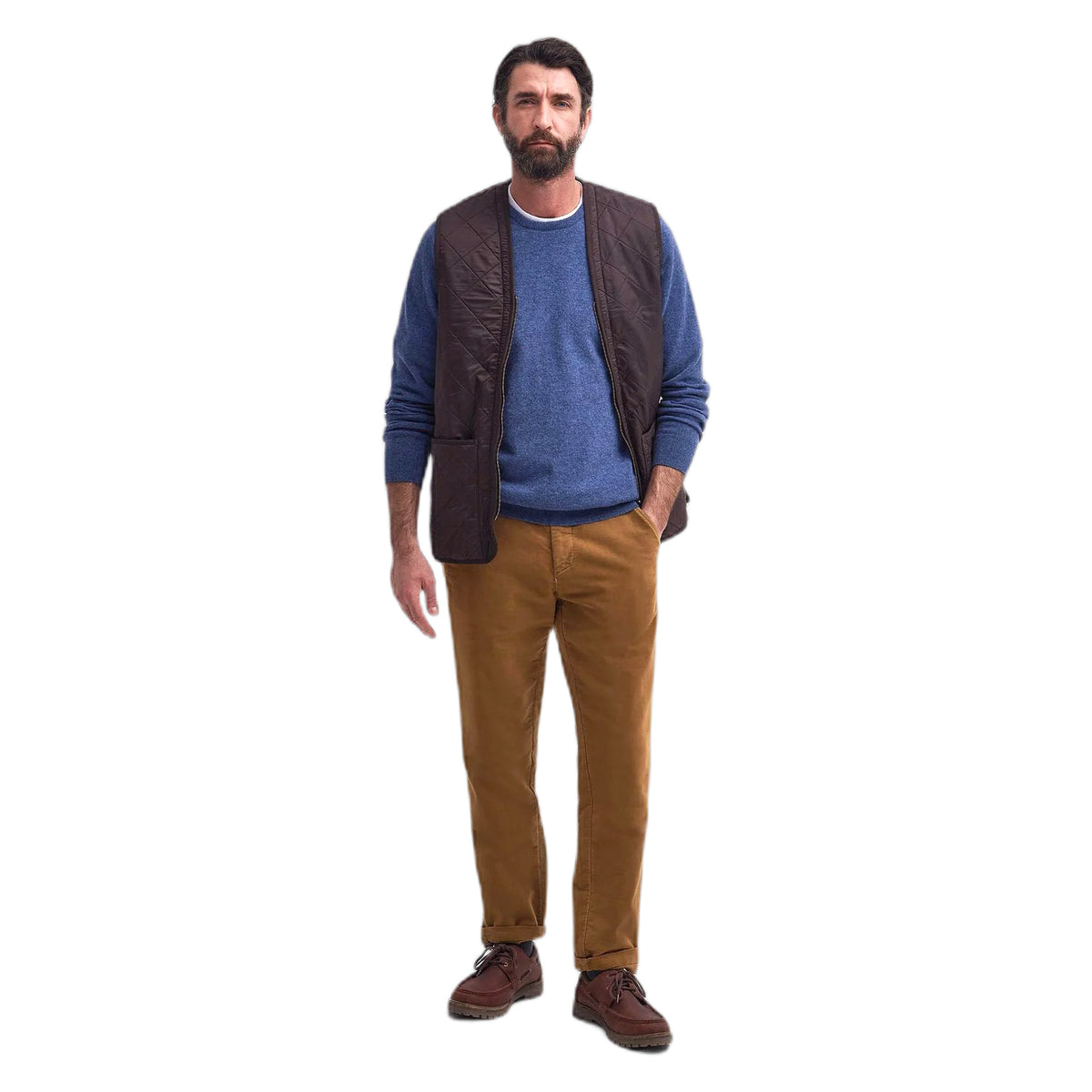 Gilet Barbour Polarquilt Waistcoat Zip - Dark Brown