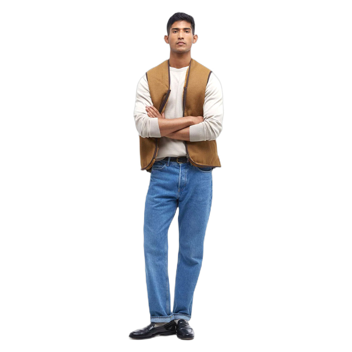 Gilet Barbour Warm Pile Waistcoat Zip - Brown