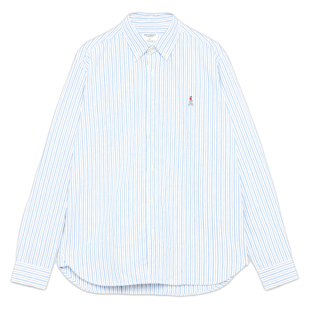 Camicia Roy Roger's Shirt John Oxford Stripe Washed - Off White / Sky