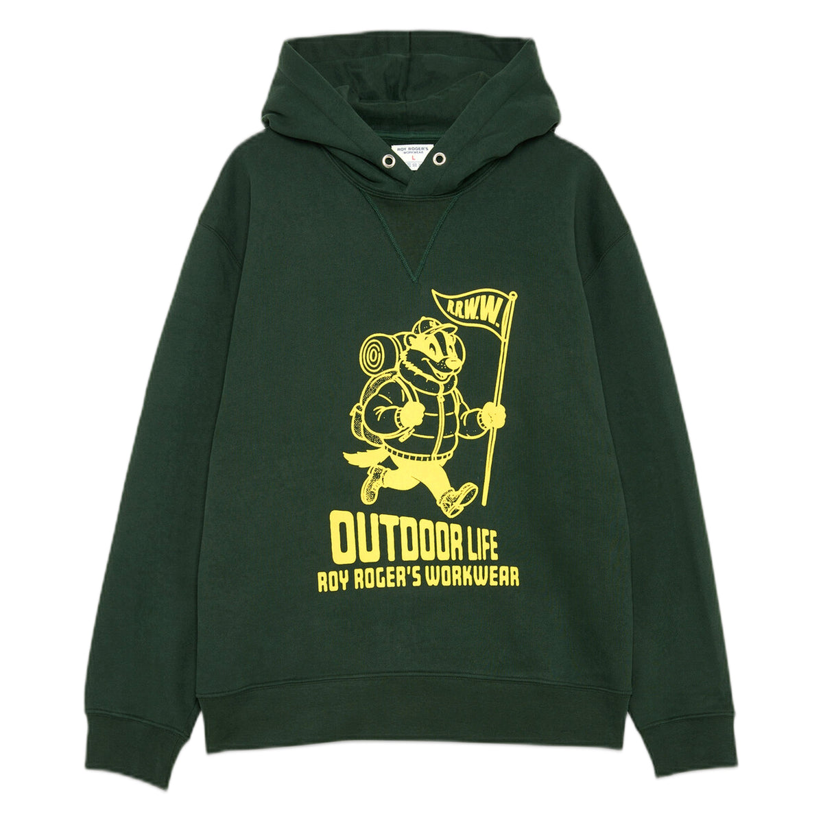 Felpa Roy Roger's Hood Sweater Badger - Washed Accademy Green