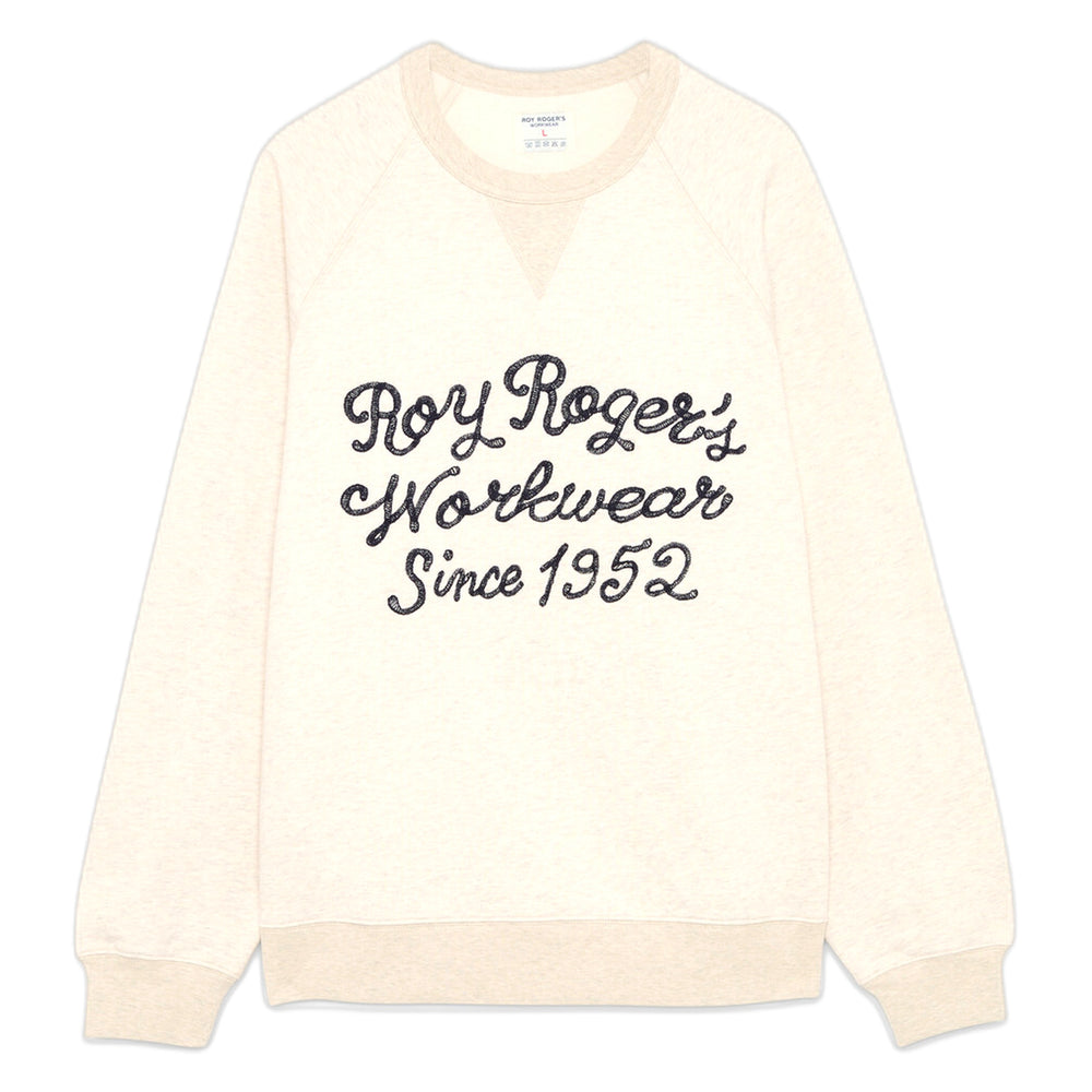 Felpa Roy Roger's Crew OG Sweater Cornely Ebroidery - Washed Butter Mel