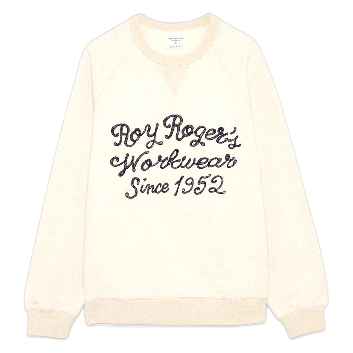 Felpa Roy Roger's Crew OG Sweater Cornely Ebroidery - Washed Butter Mel