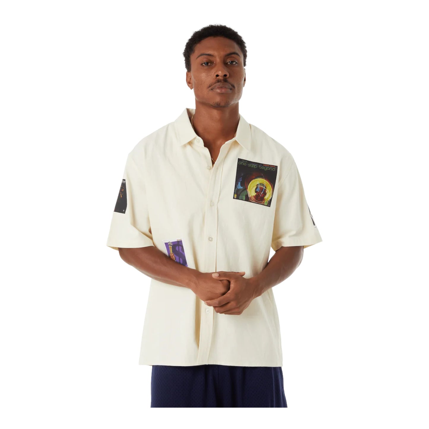 Camicia Huf Stax Patches Button Up - Natural