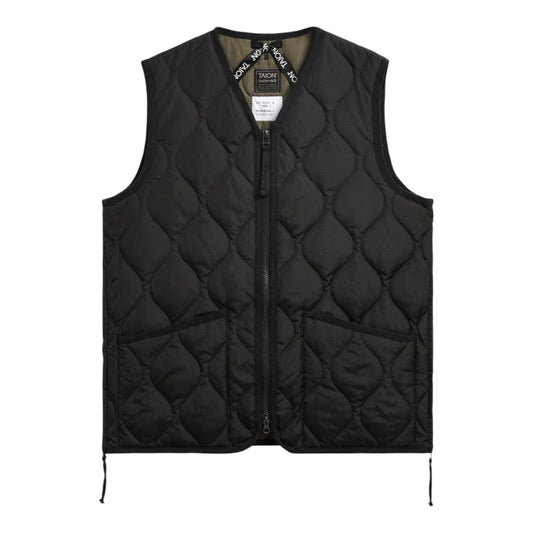 Gilet Taion Military Zip V Neck Down Vest - Black Francis Concept