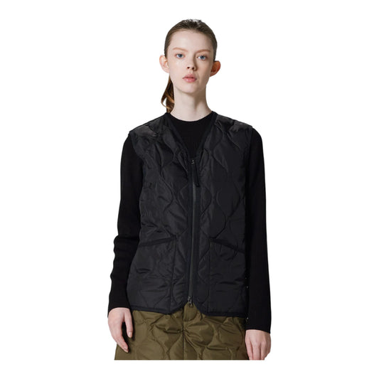 Gilet Taion Military Zip V Neck Down Vest - Black Francis Concept