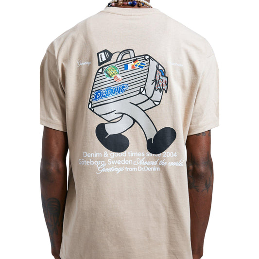 T-Shirt Uomo Oversize Dr. Denim Trooper Tee - Beige - Francis Concept