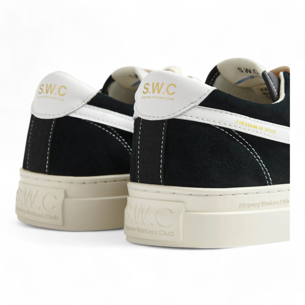 Sneakers Stepney Workers Club Dellow S Stripe Cup Suede - Black White