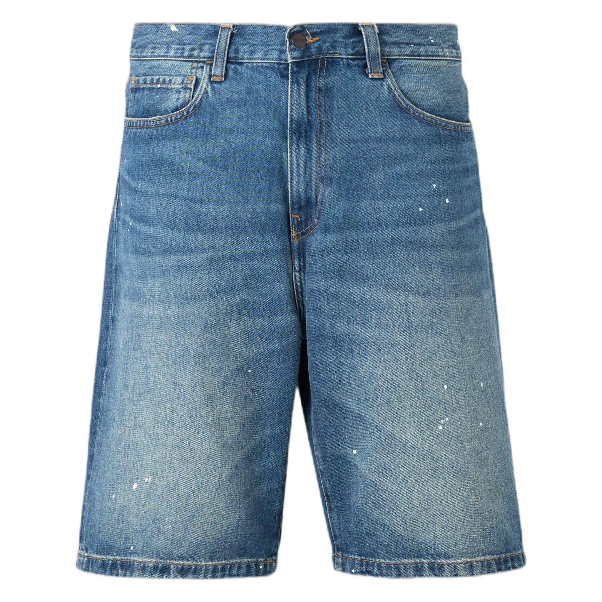 Bermuda Carhartt Wip Landon Short - Blue destroy wash, splatter - Bermuda di Carhartt Wip | Francis Concept