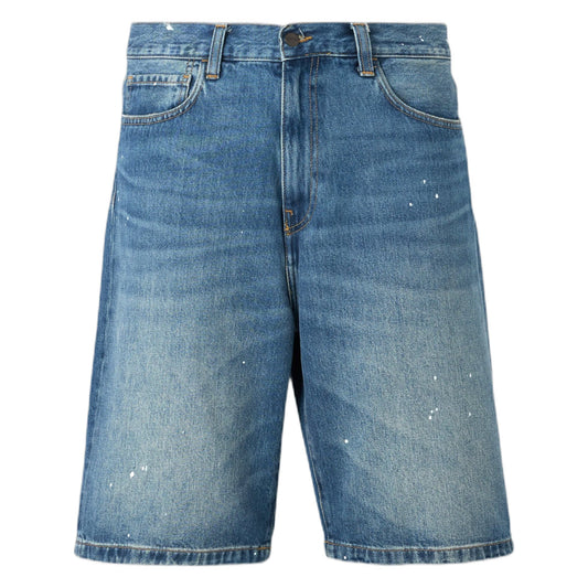 Bermuda Carhartt Wip Landon Short - Blue destroy wash, splatter