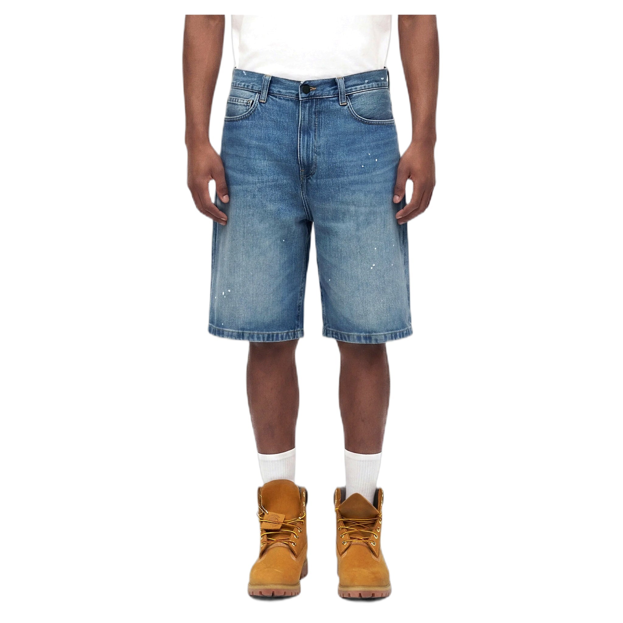 Bermuda Carhartt Wip Landon Short - Blue destroy wash, splatter - Bermuda di Carhartt Wip | Francis Concept